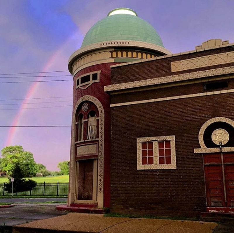 Tom Lampe captured the rainbow peeking out from behind the Virginia Theater in Dutchtown. - COURTESY OF TOMLAMPE_STL