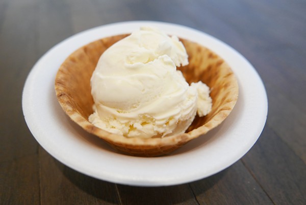 Vanilla ice cream in the waffle cup. - DESI ISAACSON