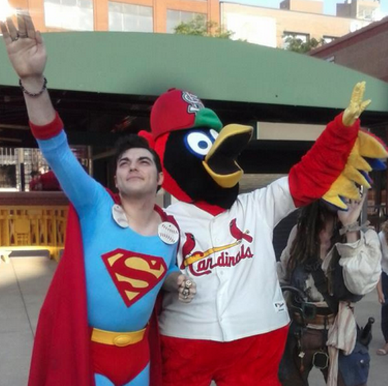 It's a bird! It's a...no, wait, it really is a bird. And Superman. - St. Louis Superman via Facebook