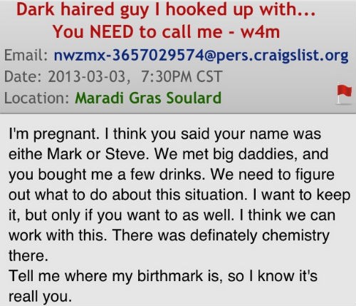 Mardi Gras: What Happens When You Search for Your Baby's Father on St. Louis Craigslist?
