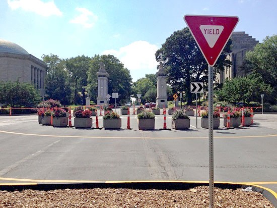 Delmar Loop Gets Traffic Roundabout -- Or Is It a Drunk-Driving Obstacle Course?