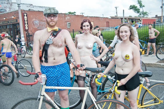This is what happens when you bring the cast of Downtown Abbey to the World Naked Bike Ride. - Caroline Yoo
