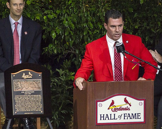 Jim Edmonds was inducted into the 2014 Class of the St. Louis Cardinals Hall of Fame. - buzbeto via flickr
