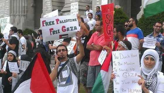 Supporters of Palestine held a vigil last year during the most recent war in Gaza. - Ray Downs