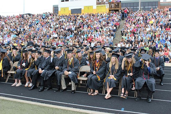 High school graduation. - via Mehlville School District Facebook Page