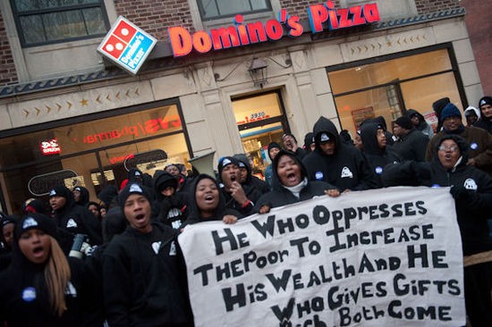 Fast food workers strike across St. Louis. - Jon Gitchoff