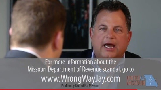 Screenshot of the ad blitz on the Department of Revenue "scandal" pressuring Nixon to intervene. - VIA YOUTUBE