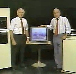 Company founders Bob and Harry Slyman in an early TV ad.