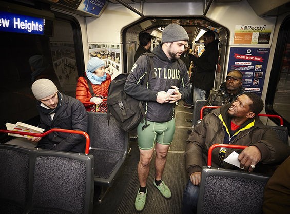 For more photos from the 2015 St. Louis No Pants MetroLink Ride, check out our Riverfront Times slideshow. - All photos by Steve Truesdell