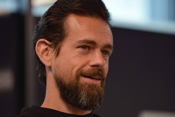 Jack Dorsey speaks to media, family members and colleagues while unveiling the Square Terminal. - TOM HELLAUER
