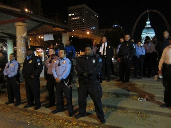 File photo of police in Kiener Plaza last year. - TONY D'SOUZA FOR RFT