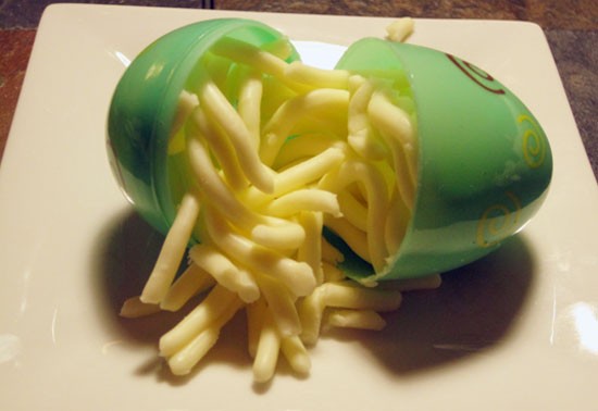 Provel cheese (in a plastic Easter egg). - Kristie McClanahan