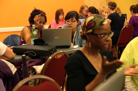 The women of CoderGirl coding up a storm. - Courtesy of LaunchCode