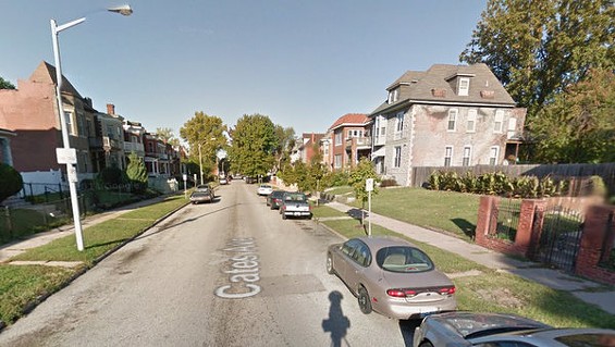 The 5000 block of Cates Avenue, where Leon Rivers was shot and killed in the street. - Google Maps