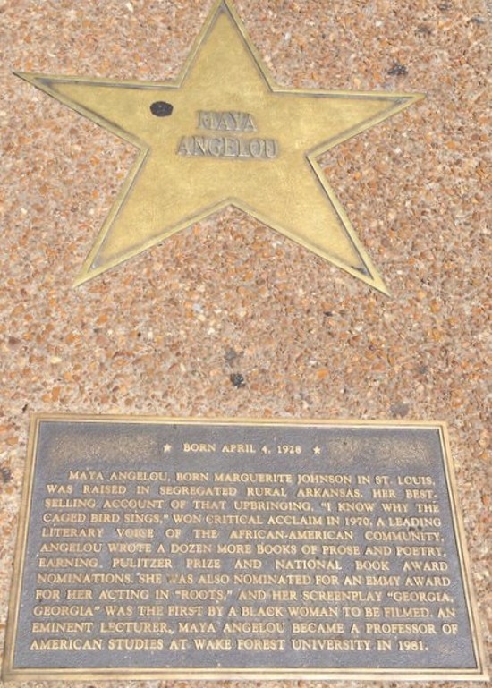 Maya Angelou's star in the St. Louis Walk of Fame. - Lindsay Toler