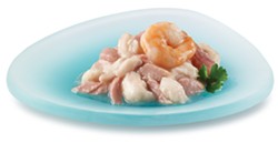 Fancy Feast's "Seabass & Shrimp Appetizers in a Delicate Broth" - fancyfeast.com/appetizers