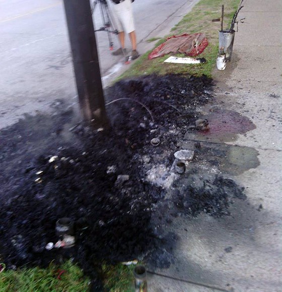 Michael Brown Memorial on Canfield Drive Burns to Ashes in Early Morning Blaze [UPDATE]
