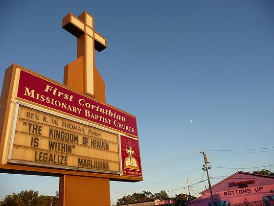 Church Sign Advocates Legalization of Marijuana