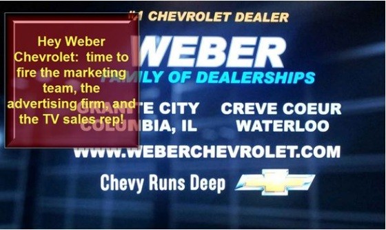 Weber Chevrolet's TV Commercial Lambasted by Daily RFT Reader