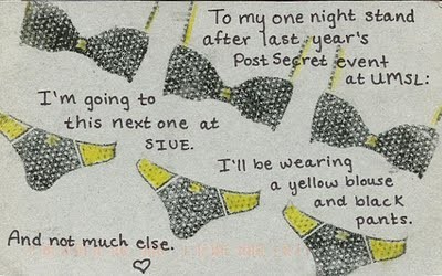 Post Secret Reading Apparently Good Place to Troll for a One-Night Stand