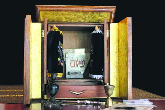 The "real" dybbuk box -- shown here inside its protective ark -- is kept in a secret location somewhere in northeast Missouri. - Jessica Lussenhop