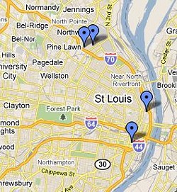 The gunplay began near Calvary Cemetery, moved south of downtown and then headed back to north St. Louis.