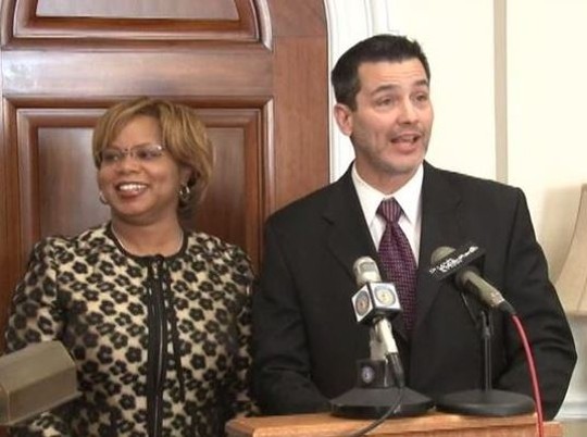 Nieves and Nasheed during a joint press conference last week.