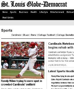 Today's Globe-Democrat sports' section still has stories from yesterday. - globe-democrat.com