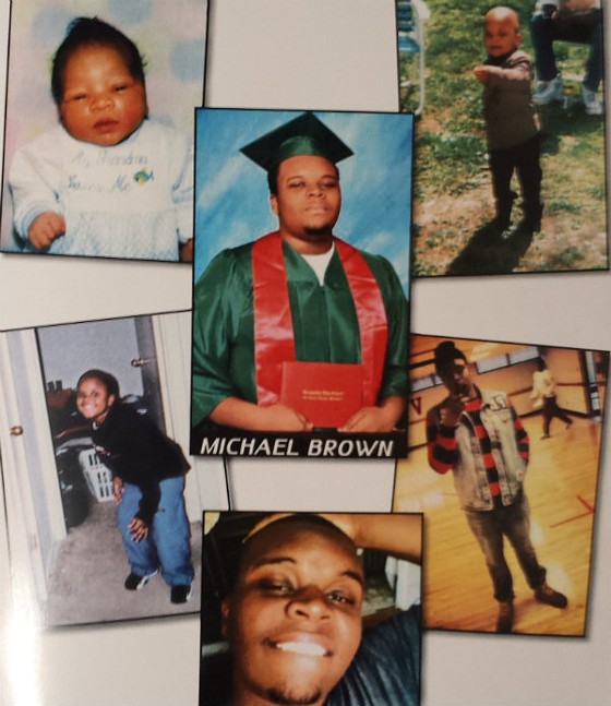 A page from the program at Michael Brown's funeral.