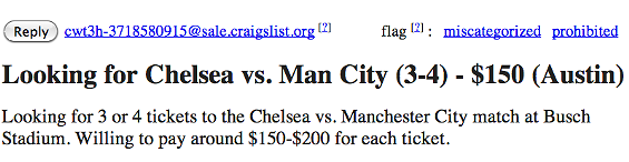 Man City vs. Chelsea: St. Louisans Desperately Search Craigslist for Busch Stadium Soccer Tix