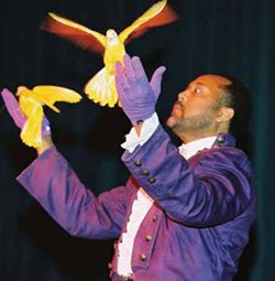 As "ICE," McDonald wows crowds with his flair for producing birds from nothingness. - via