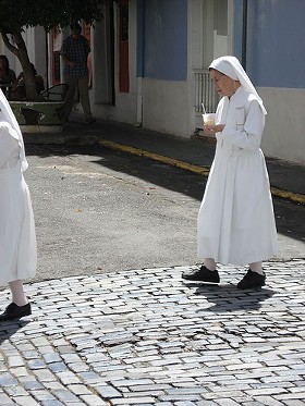 Maybe retired nuns get to sit in the sun all day and drink pi&ntilde;a coladas like this sister. - Image source