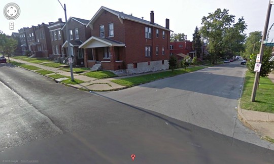 The 3600 block of Pennsylvania, where a body was found in a burning car on Friday.