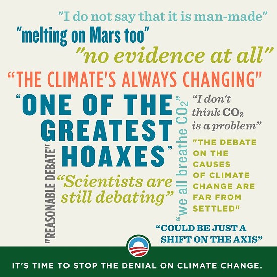 Climate-change denier quotes. - via Facebook / Organizing For Action