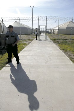 The immigrant detention centers at Raymondville, Texas. Karla was in a similar facility in nearby Port Isabel. - Delcia Lopez/San Antonio Express/Zumapress.com