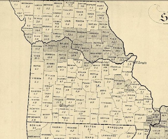 1860 Map Shows Missouri's Slave Population