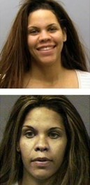 Ms. Taylor, seen here in mug shots from St. Louis (top), and Harris County, Texas