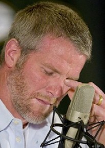 Favre tearfully retires from the Packers back in March 2008.