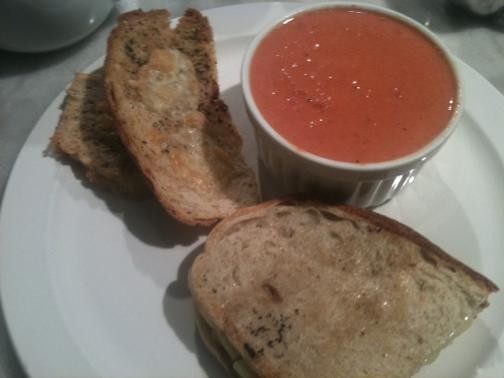 A proper tomato soup and grilled cheese lunch for a rainy day. - Robin Wheeler
