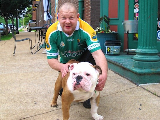 O'Malley's owner Tommy Gate and Tank the Bulldog - IAN FROEB