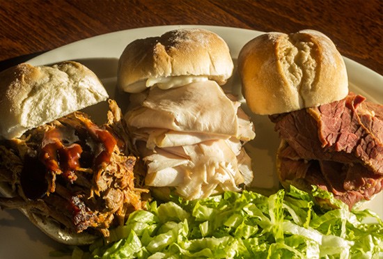 Monty's "Slider Trio" with pulled pork, hand-carved turkey and pastrami. | Photos by Mabel Suen