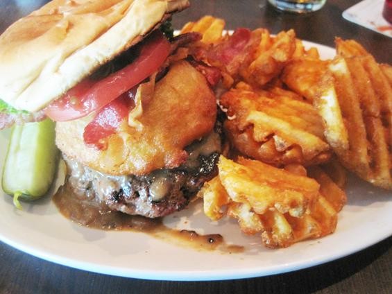 The "Peppercorn Bacon Burger" at the Corner Pub & Grill - IAN FROEB