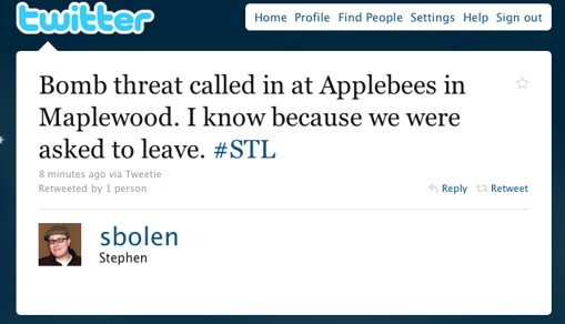 Maplewood Applebee's Customers Take to Twitter Over Bomb Threat