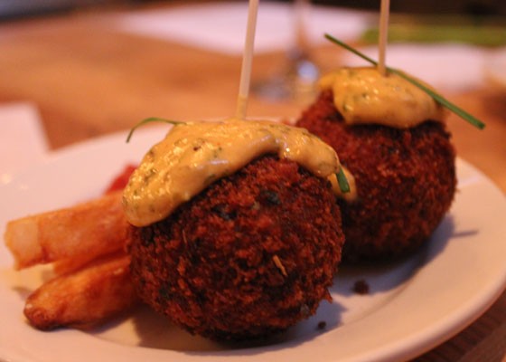 Risotto balls with a spicy remoulade. | Nancy Stiles