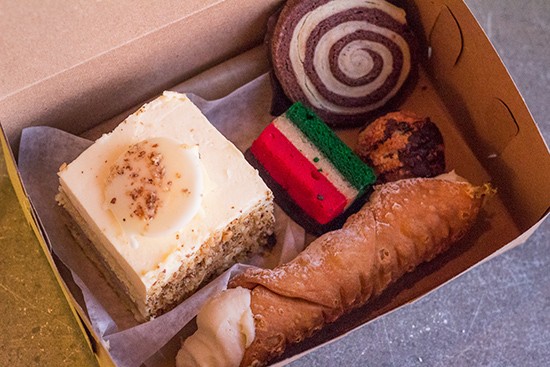 Cassata cake, a traditional cannoli, a tri-color cookie and more.