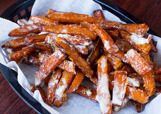 An order of the Kitchen Sink's marshmallow and syrup infused sweet potato fries. - All photos by Mabel Suen