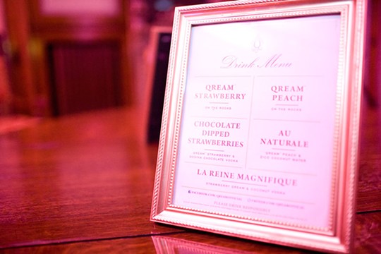 The Qream-based cocktail menu for Wednesday's event. - JERREN MCKENNY