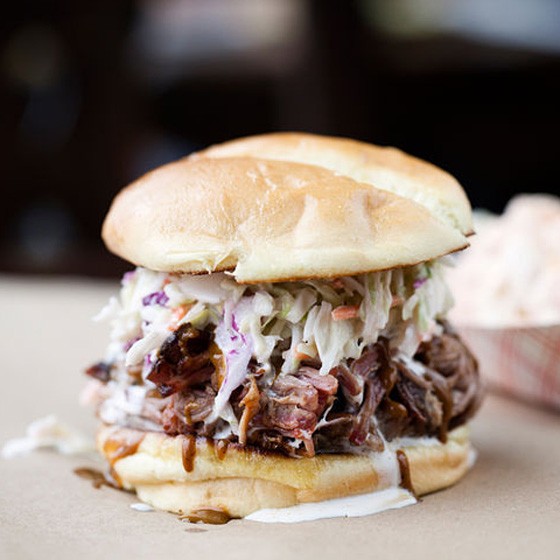 "The Carolina" at Sugarfire is made with your choice of meat, cole slaw and mustard barbecue drizzle. | Jennifer Silverberg