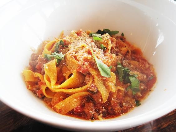 The pappardelle, with stewed tomatoes and Italian sausage, at the Tavern Kitchen & Bar - Ian Froeb