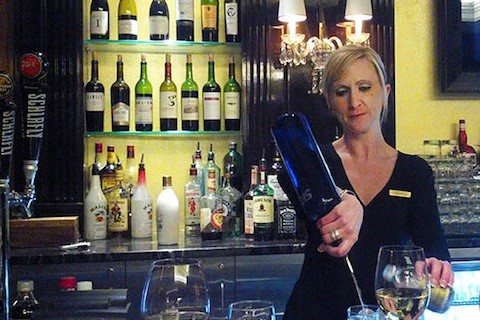 Monica Schepis behind the bar at the Ritz-Carlton | Kaitlin Steinberg